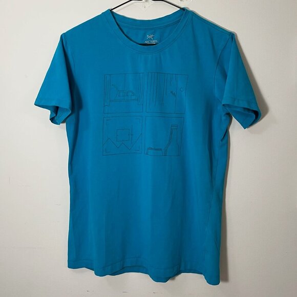 Arc'teryx Quadrants SS T-Shirt Hiking Outdoor Women's Small Blue - Picture 3 of 8